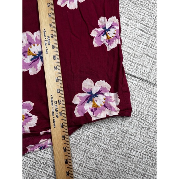 Old Navy Button Front Peasant Blouse Size XXL Vibrant Red Pink Floral Boho - Picture 8 of 12